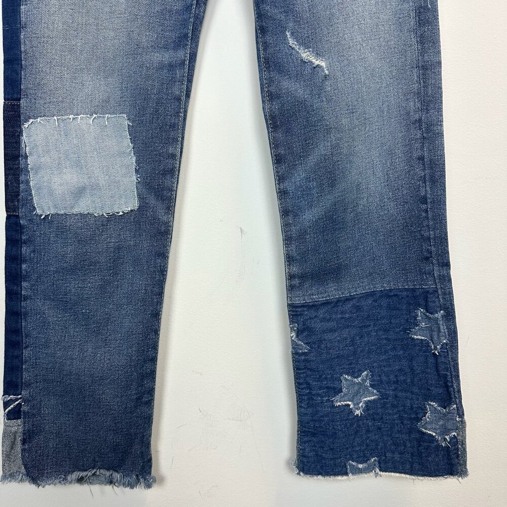 Polo RL Waverly Straight Crop Star Patch Jeans Waist 25 - Picture 9 of 15